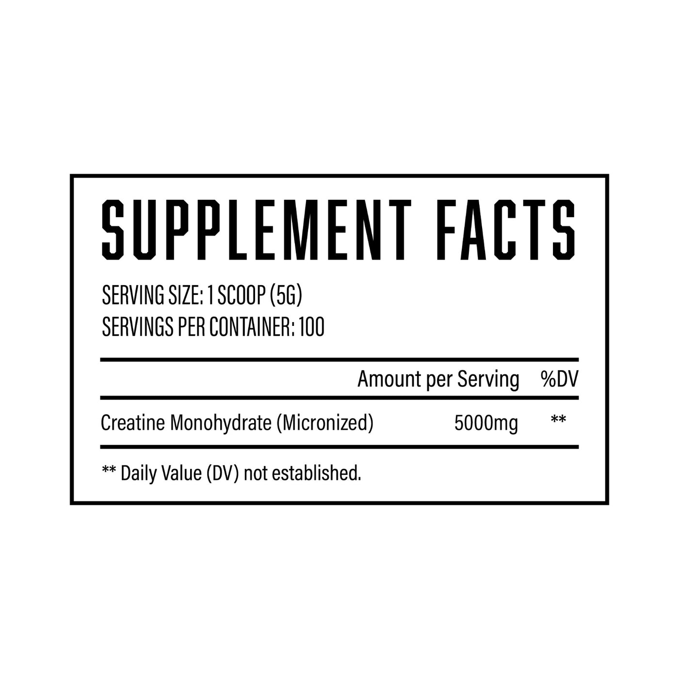 Creatine Monohydrate Supplement Facts
